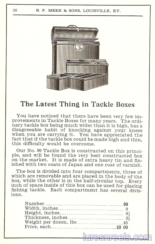 B F Meek and Sons Tackle Box Ad 