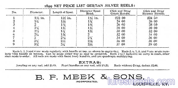 B F Meek and Sons Reel Catalog 