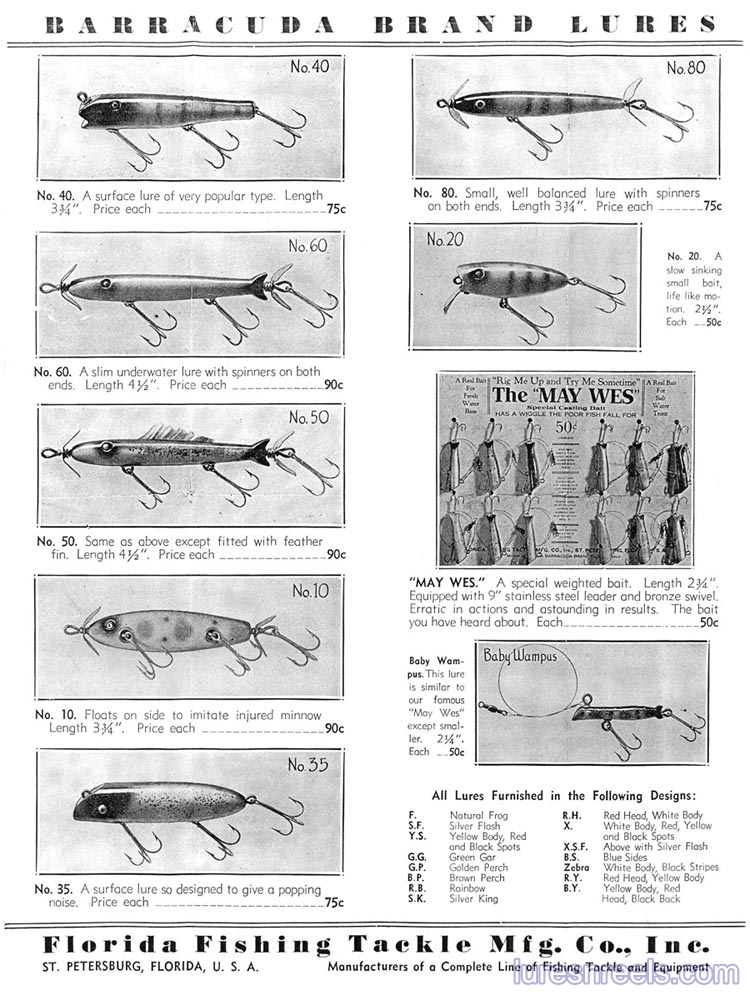 Early Barracuda Brand Lure Box Insert Catalog 