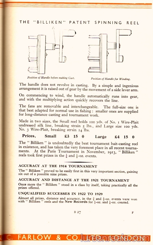 C Farlow & Co reels