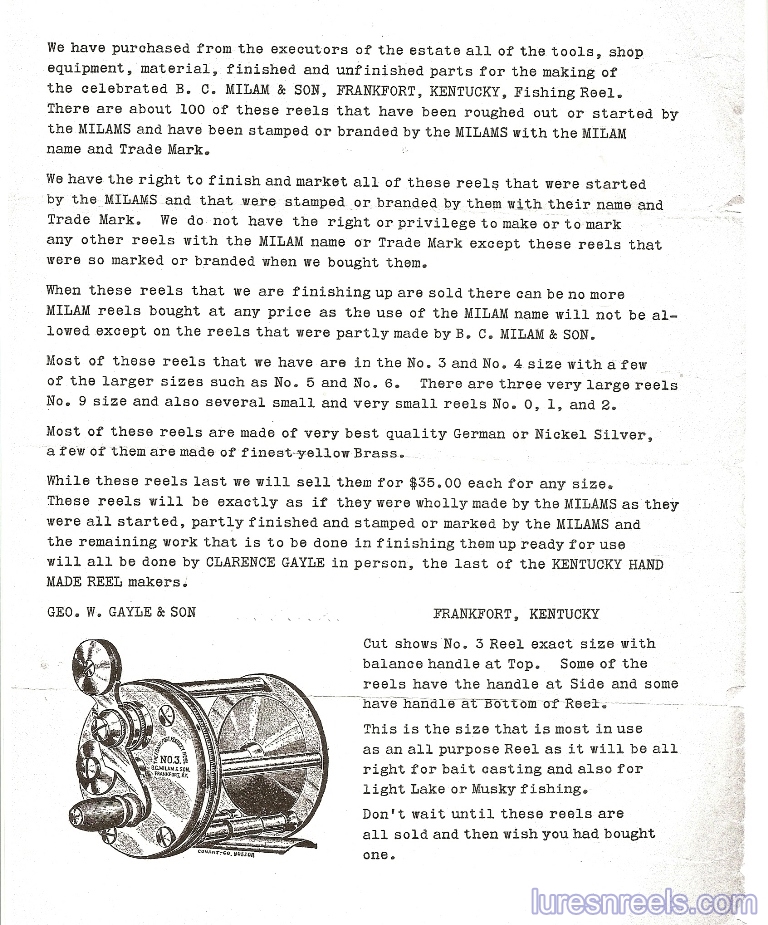 1929 Clarence Gayle Flyer Sent to Customers