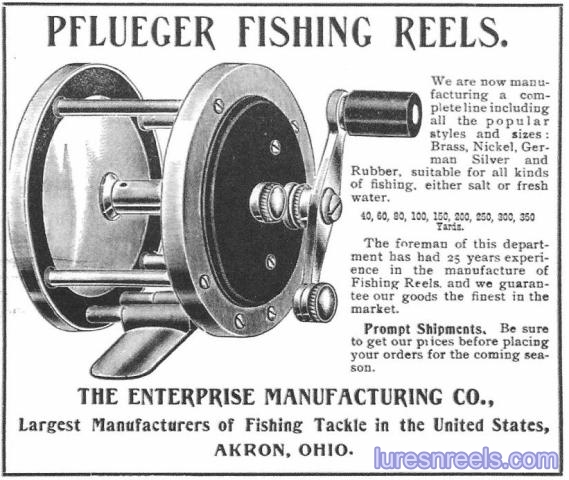 Pflueger, Enterprise Mfg. Co. Fishing Reels and Boxes