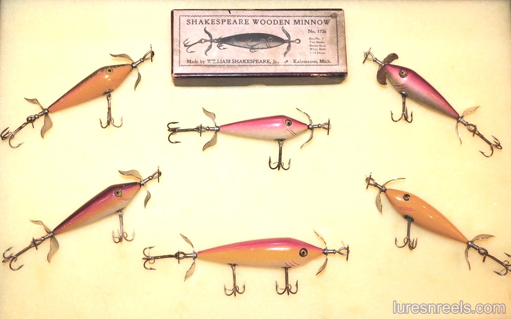 William Shakespeare Jr. Company Antique Vintage Fishing Lures and Boxes